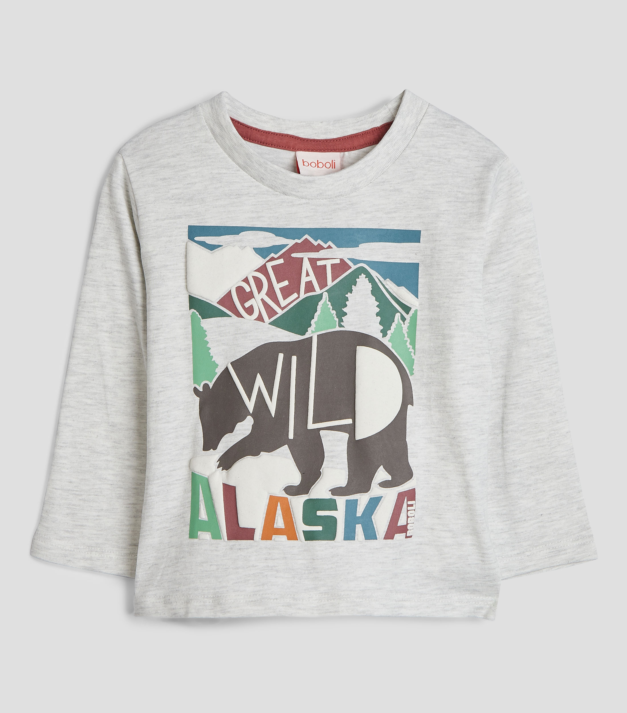 Playera con oso de manga larga Bebe